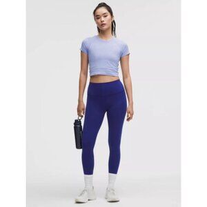 Lululemon Wunder Train Mid Rise Tights Size 2 Blue Gym Active Athletic Tight